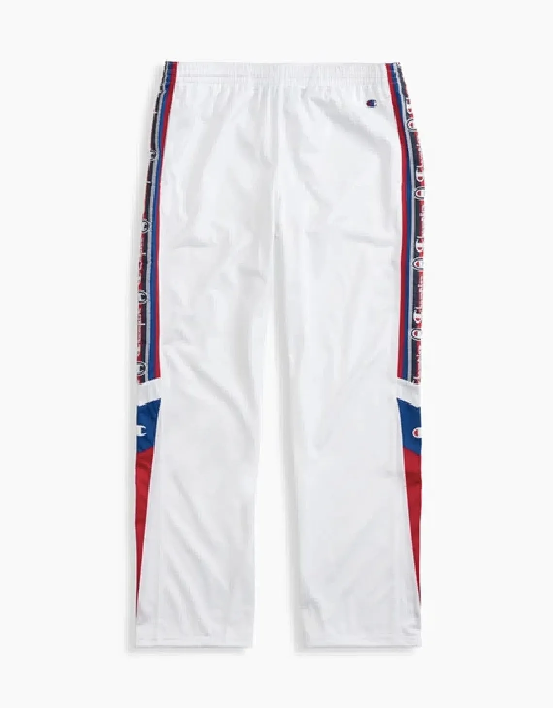 CHAMPION EUROPE<br>ARCHIVE JACQUARD LOGO TAPE TRACK PANTS WHITE