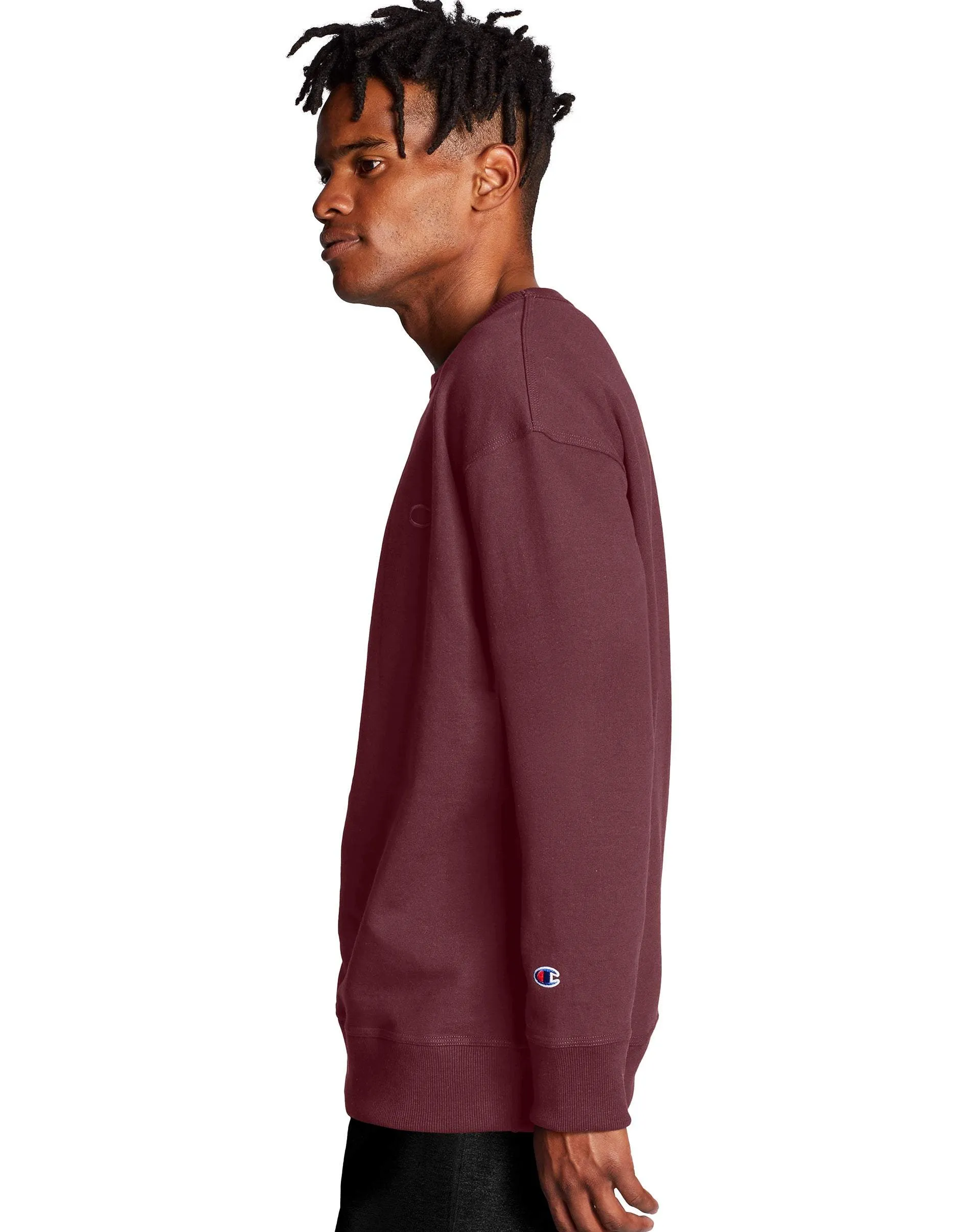Champion Men's PowerBlend Fleece Crew Maroon S0888 407D55 029