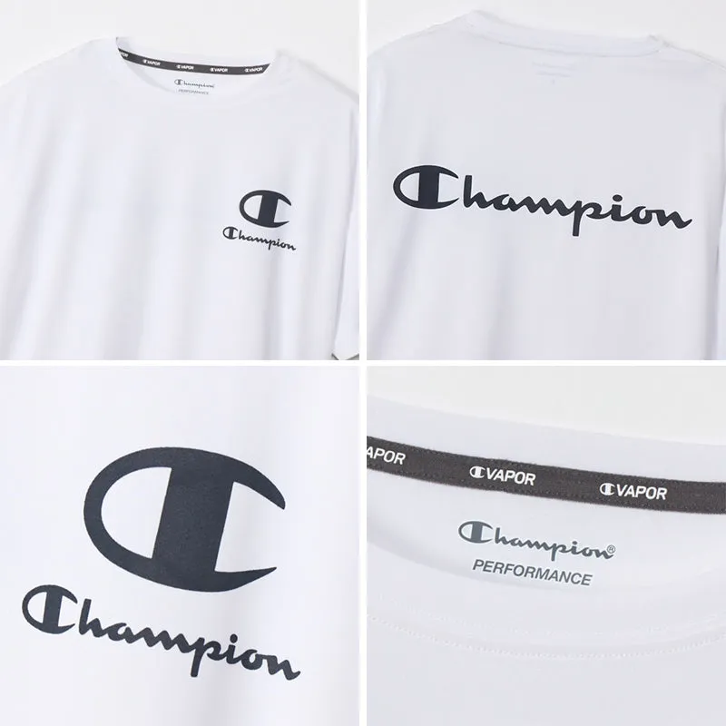 Champion レディース クルーネック Tシャツ 短め M・L チャンピオン tシャツ 半袖 UV スポーツ シャツ インナー (在庫限り)