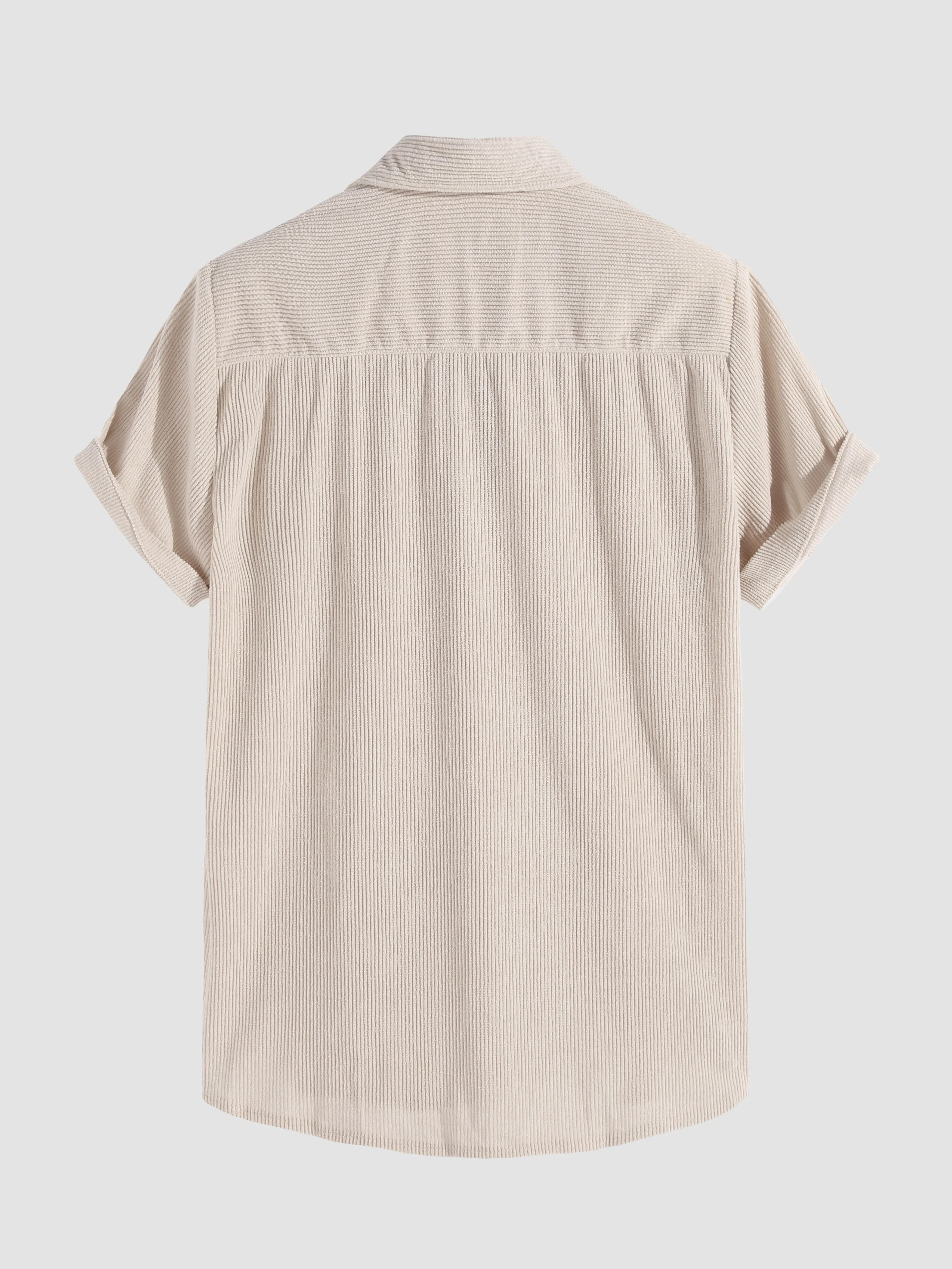 CRERI Short-Sleeved Corduroy Button Up Shirt & Shorts