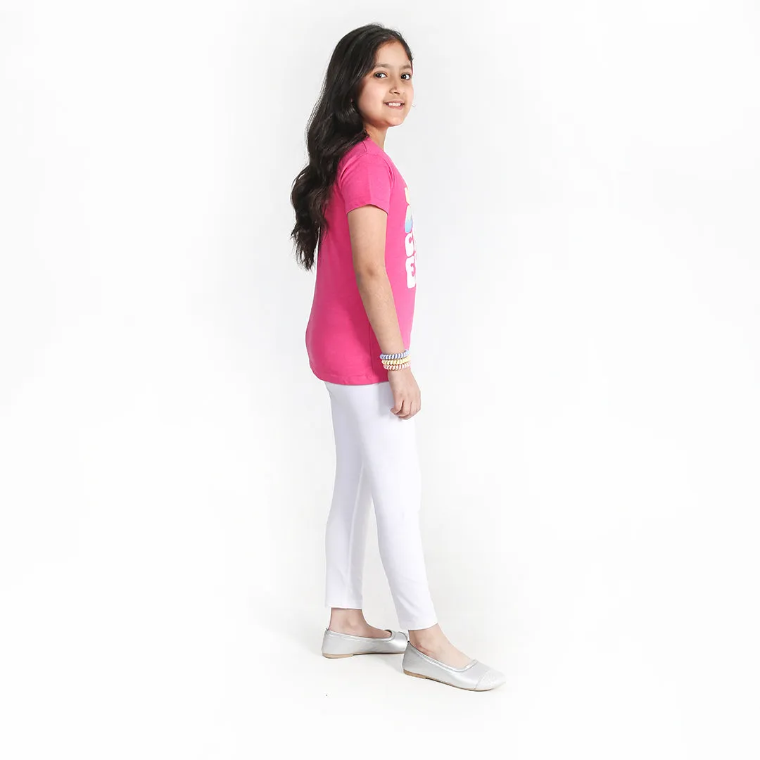 Girls Pink Graphic T-Shirt